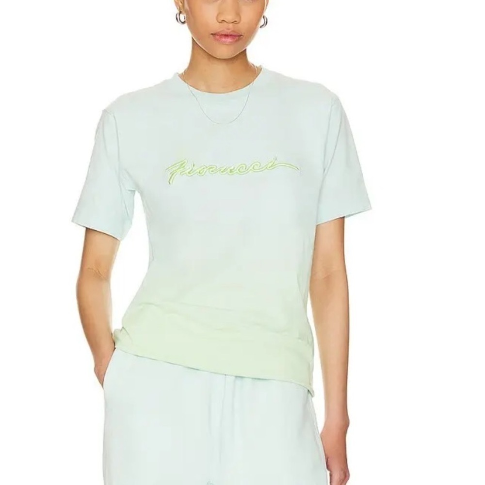 Fiorucci Angel Tee Gradient Squiggle Logo T-shirt Green Soft Blue NWT Revolve S